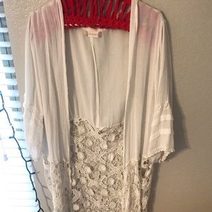 white lace duster/ cardigan from altard state
